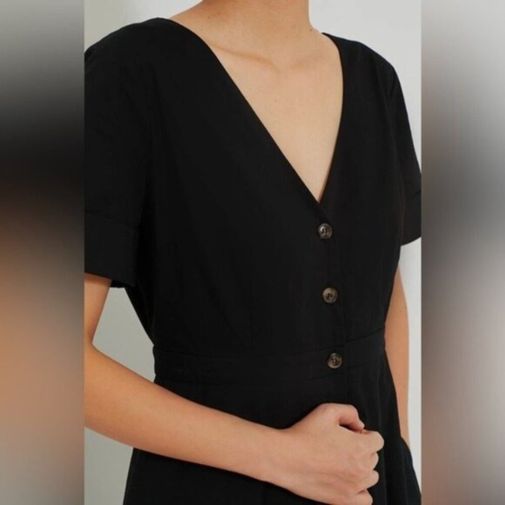 Tuckernuck Black V‑Neck Button Front Maxi Dress - Picture 4 of 15